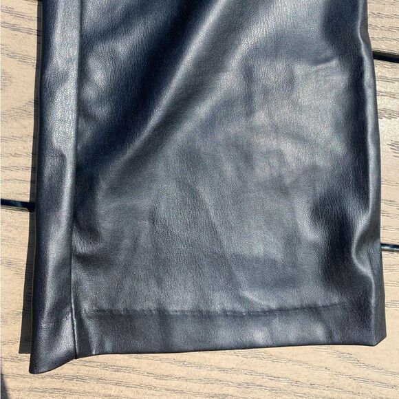 H&M Flares Faux Leather Black Pants high rise size 10 concert going out Tate - Picture 4 of 8